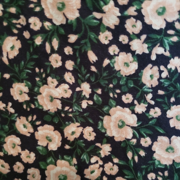 Old Navy Size M Navy with Pink Florals Puff Sleeve Dress - Picture 6 of 6